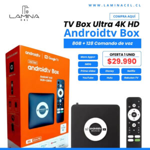 Tv Box Ultra 4k Hd Androidtv Box 8gb +128 Comando De Voz